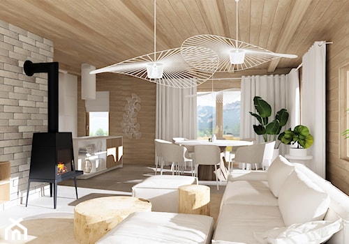 Drewniany domek - Jadalnia, styl skandynawski - zdjęcie od LuArt Design