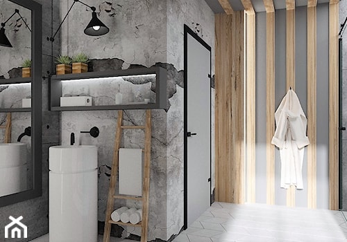 Industrialna łazienka - Średnia bez okna z lustrem łazienka, styl industrialny - zdjęcie od LuArt Design