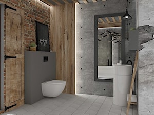 Industrialna łazienka - Średnia z lustrem łazienka z oknem, styl industrialny - zdjęcie od LuArt Design
