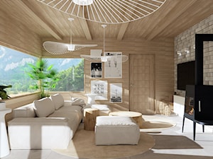 Drewniany domek - Salon, styl skandynawski - zdjęcie od LuArt Design
