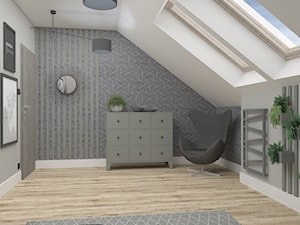 Sypialnia dla gości 2 koncepcja - Średnia szara sypialnia na poddaszu, styl tradycyjny - zdjęcie od LuArt Design