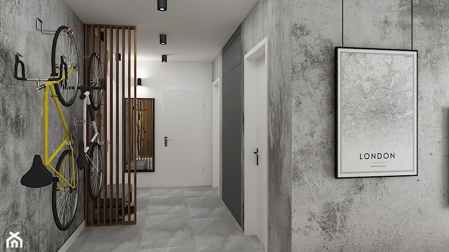 Męskie mieszkanie - Hol / przedpokój, styl industrialny - zdjęcie od LuArt Design