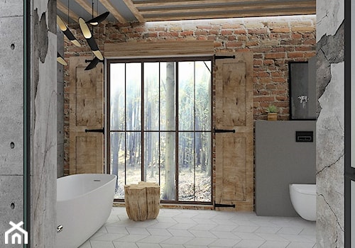 Industrialna łazienka - Duża łazienka z oknem, styl industrialny - zdjęcie od LuArt Design