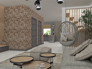 Projekt domu jednorodzinnego Wiry - Duży szary salon, styl nowoczesny - zdjęcie od LuArt Design