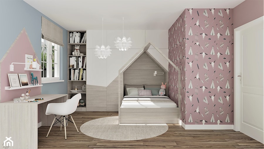Skandynawski pokój BOHO dla dziewczynki - Pokój dziecka, styl skandynawski - zdjęcie od LuArt Design