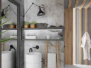 Industrialna łazienka - Mała bez okna z lustrem łazienka, styl industrialny - zdjęcie od LuArt Design