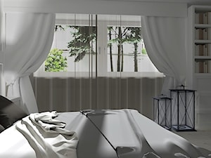 Sypialnia - Mała biała szara sypialnia, styl tradycyjny - zdjęcie od LuArt Design