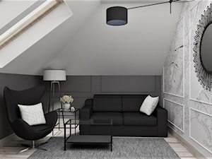 Sypialnia dla gości - Średnia szara sypialnia na poddaszu, styl nowoczesny - zdjęcie od LuArt Design