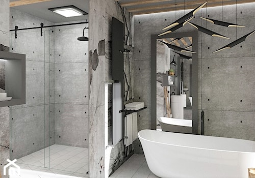 Industrialna łazienka - Średnia bez okna z lustrem łazienka, styl industrialny - zdjęcie od LuArt Design