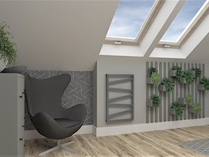 Sypialnia dla gości 2 koncepcja - Szara sypialnia na poddaszu, styl tradycyjny - zdjęcie od LuArt Design