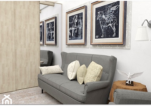 Pokój statecznego Pana - Małe w osobnym pomieszczeniu z sofą białe biuro - zdjęcie od LuArt Design