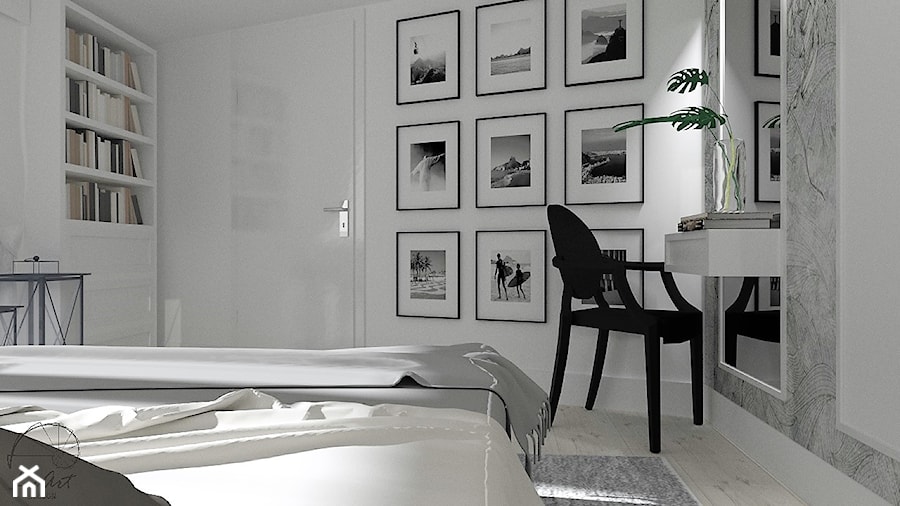 Sypialnia - Mała biała sypialnia, styl tradycyjny - zdjęcie od LuArt Design