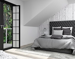 Sypialnia w brzozy - Średnia biała sypialnia na poddaszu, styl glamour - zdjęcie od LuArt Design - Homebook