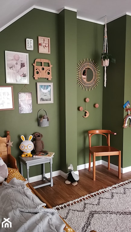 zielony pokój dziecka, zieleń w pokoju dziecka, zielony pokój