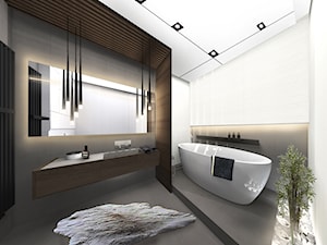 Nowoczesna łazienka - Duża jako pokój kąpielowy z punktowym oświetleniem łazienka, styl nowoczesny - zdjęcie od Mago Studio