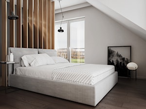 Sypialnia w domu w Pniowie autorstwa pracowni Spacja Studio. - zdjęcie od Spacja Studio