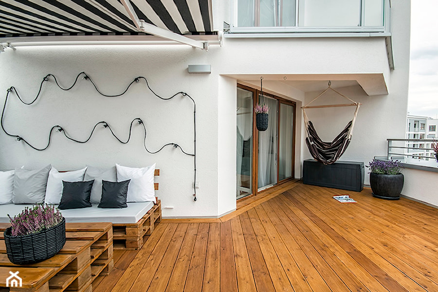 50 + 30 metrów kwadratowych - Taras, styl skandynawski - zdjęcie od Tak Po Prostu Wnętrza