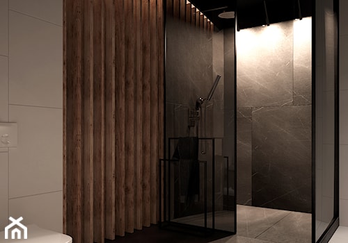 Łazienka z prysznicem - Duża bez okna łazienka, styl nowoczesny - zdjęcie od LIBRA Architekci