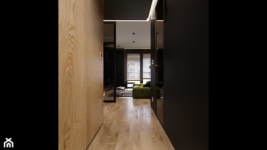 Rb_Architects Żoliborz Artystyczny - Średni czarny salon, styl industrialny - zdjęcie od RB ARCHITECTS