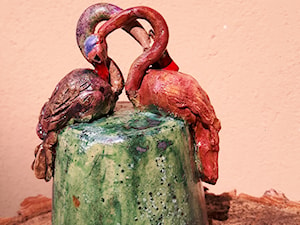 Dzwonek z parą żurawi - zdjęcie od Ceramika .Regina Fydrych-Porębska