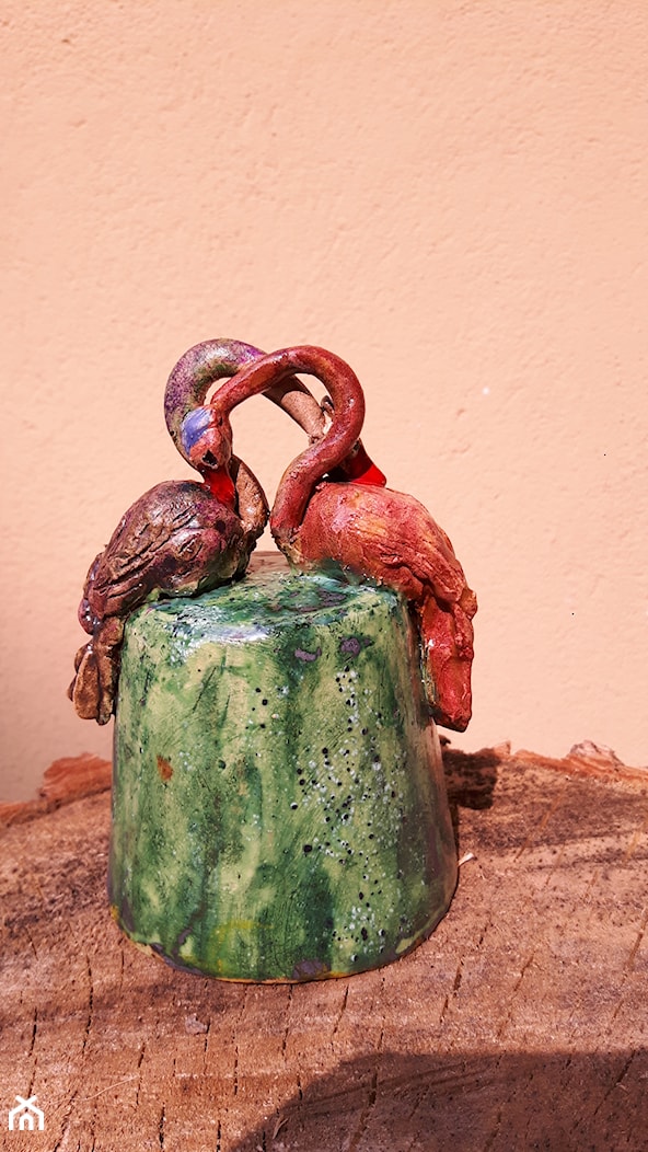 Dzwonek z parą żurawi - zdjęcie od Ceramika .Regina Fydrych-Porębska - Homebook