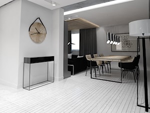 Dom w Świerklanach - Średni biały salon z jadalnią, styl nowoczesny - zdjęcie od Andrea Głowala Architektura&Wnętrza