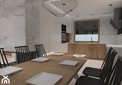 Średnia szara jadalnia jako osobne pomieszczenie, styl nowoczesny - zdjęcie od Andrea Głowala Architektura&Wnętrza