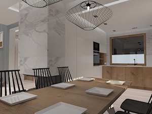 Dom pod Tychami - Średnia szara jadalnia jako osobne pomieszczenie, styl nowoczesny - zdjęcie od Andrea Głowala Architektura&Wnętrza