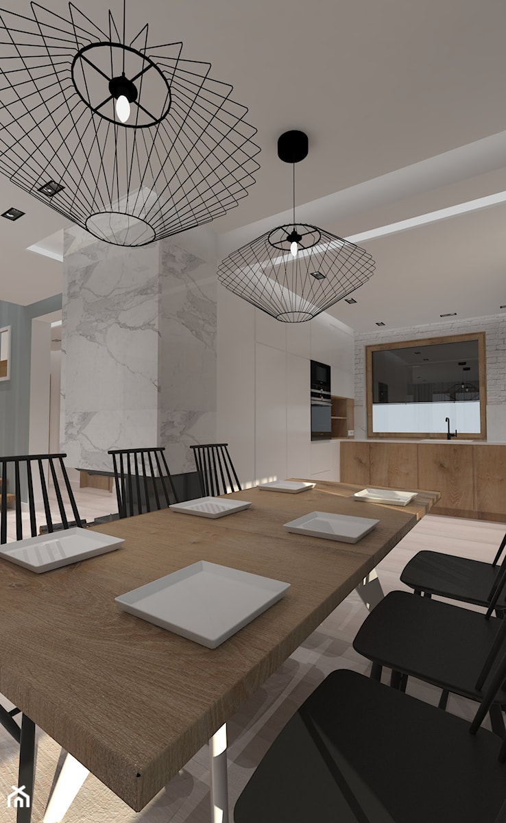 Dom pod Tychami - Średnia szara jadalnia jako osobne pomieszczenie, styl nowoczesny - zdjęcie od Andrea Głowala Architektura&Wnętrza