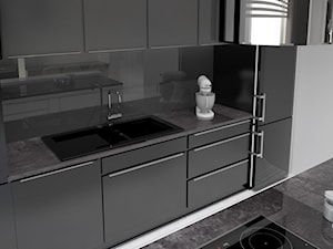 Kuchnia_01 - Średnia z zabudowaną lodówką kuchnia jednorzędowa, styl nowoczesny - zdjęcie od Andrea Głowala Architektura&Wnętrza