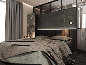P_05_2018_TARNOWSKIE GÓRY - Mała szara sypialnia, styl nowoczesny - zdjęcie od KREOWNIA studio projektowe