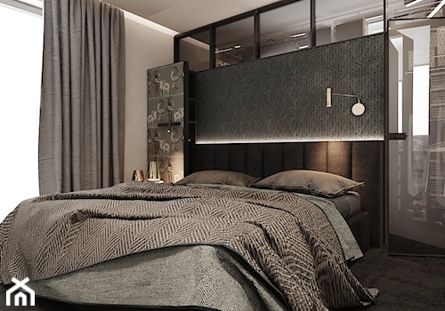 P_05_2018_TARNOWSKIE GÓRY - Mała szara sypialnia, styl nowoczesny - zdjęcie od KREOWNIA studio projektowe