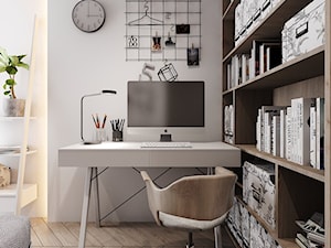 P_03_2018_KATOWICE - Małe z sofą białe biuro, styl nowoczesny - zdjęcie od KREOWNIA studio projektowe