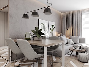 P_03_2018_KATOWICE - Średnia jadalnia w salonie, styl nowoczesny - zdjęcie od KREOWNIA studio projektowe