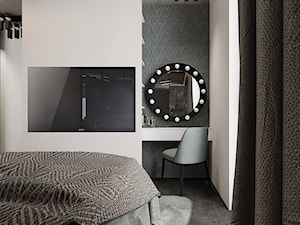 P_05_2018_TARNOWSKIE GÓRY - Średnia biała szara sypialnia, styl nowoczesny - zdjęcie od KREOWNIA studio projektowe