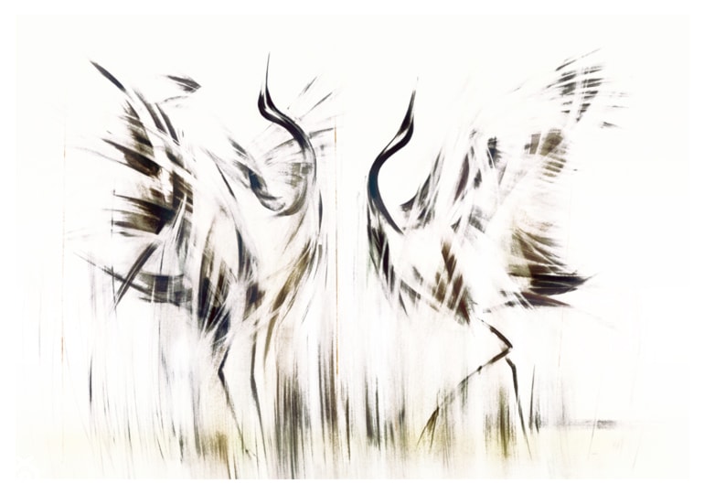 Nowoczesny obraz żurawi idealny dla par - Taniec, Seria Londyn. - zdjęcie od Galeria w Chmurach
