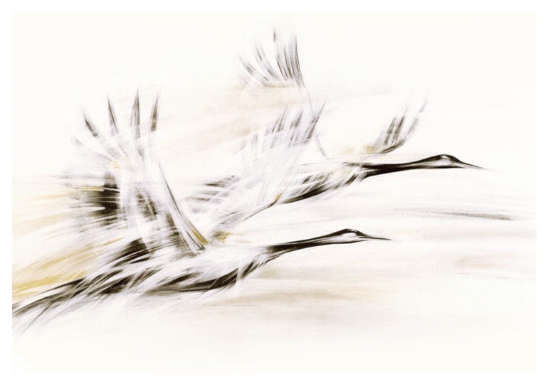 Obraz do salonu z motywem ptaków - Żurawie, Seria Shanghai - zdjęcie od Galeria w Chmurach