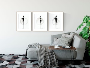 duże obrazy do salonu ręcznie malowane, abstrakcja czarno-biała, elegancki minimalizm - zdjęcie od KRYSTYNA SIWEK ART grafika i obrazy