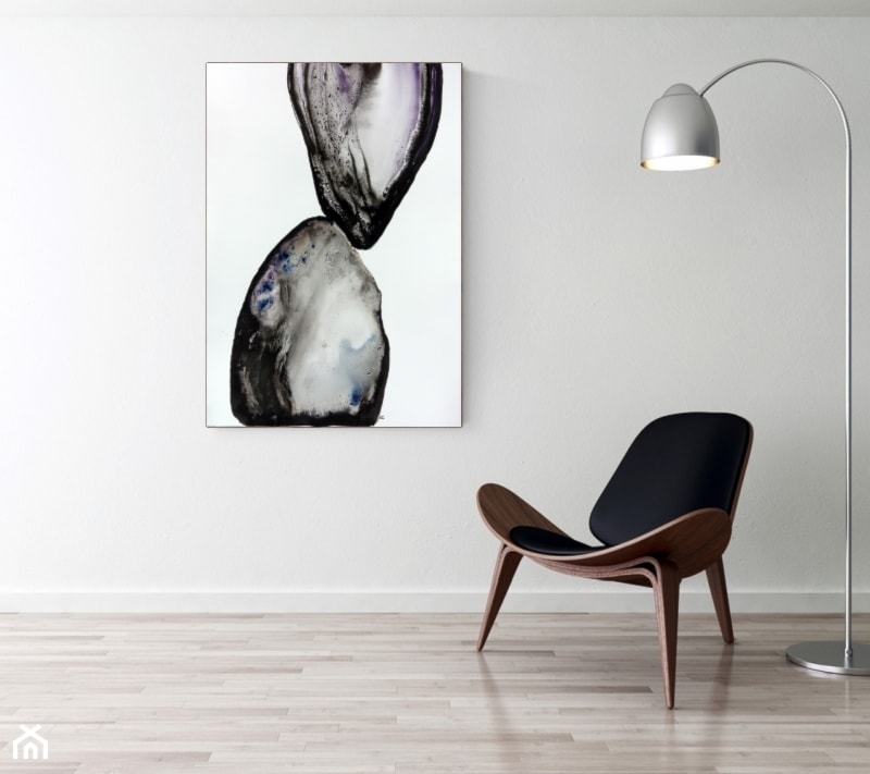 Obraz ręcznie malowany, duża abstrakcja, sztuka współczesna, cyklPoint of Balanc - Salon, styl skandynawski - zdjęcie od KRYSTYNA SIWEK ART grafika i obrazy