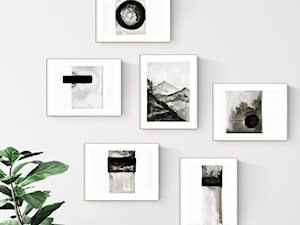 grafiki na ścianę, obrazy ręcznie malowane, abstrakcja czarno-biała, elegancki minimalizm - zdjęcie od KRYSTYNA SIWEK ART grafika i obrazy