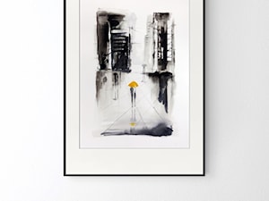 Nowoczesny obraz abstrakcja Deszczowa ulica w stylu industrial loft, romantyczne