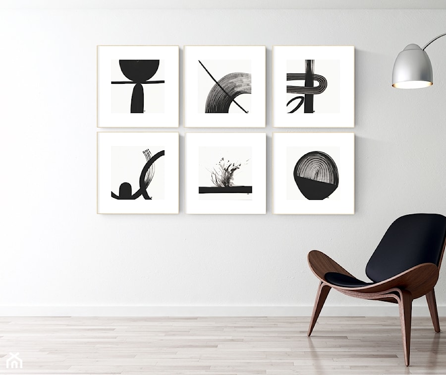 Nowoczesny obrazy, malarstwo współczesne cykl Point of balans 30x30 cm - Salon, styl minimalistyczny - zdjęcie od KRYSTYNA SIWEK ART grafika i obrazy