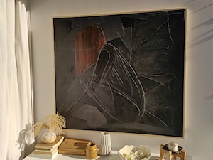 Duży obraz abstrakcja czarno-biała kobieta obraz z fakturą kolaż ręcznie malowan