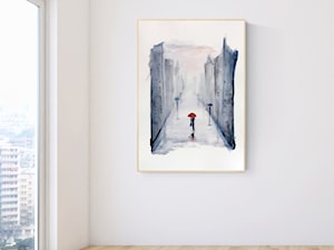 nowoczesne obrazy do sypialni i salonu abstrakcja Deszczowa ulica - Salon, styl skandynawski - zdjęcie od KRYSTYNA SIWEK ART grafika i obrazy
