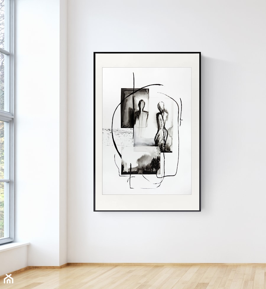 Abstrakcja nowoczesny obraz do salonu, obraz ręcznie malowany, minimalart - zdjęcie od KRYSTYNA SIWEK ART grafika i obrazy