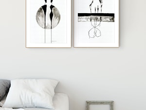 obrazy do sypialni, grafiki na ścianę, ręcznie malowane, abstrakcja czarno-biała, elegancki minimalizm - zdjęcie od KRYSTYNA SIWEK ART grafika i obrazy