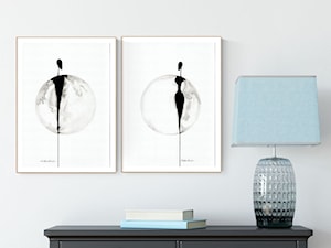 obrazy do salonu ręcznie malowane, abstrakcja czarno-biała, elegancki minimalizm - zdjęcie od KRYSTYNA SIWEK ART grafika i obrazy