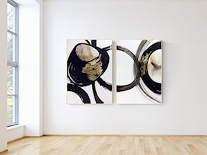 obrazy do salonu abstrakcja ze złotem - Salon, styl nowoczesny - zdjęcie od KRYSTYNA SIWEK ART grafika i obrazy
