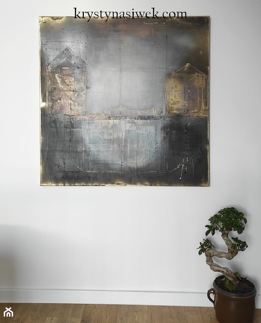 Nowoczesny obraz do salonu, malarstwo wspołczesne, kolekcja loft industrial - zdjęcie od KRYSTYNA SIWEK ART grafika i obrazy