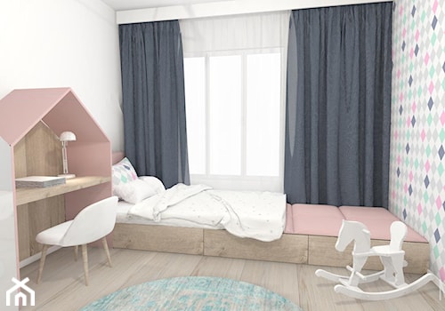 Pokój dziecka - Mały biały pokój dziecka dla dziecka dla dziewczynki, styl nowoczesny - zdjęcie od m3design